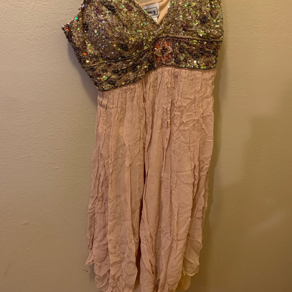 Gold tan breaded dress